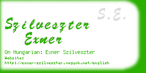 szilveszter exner business card